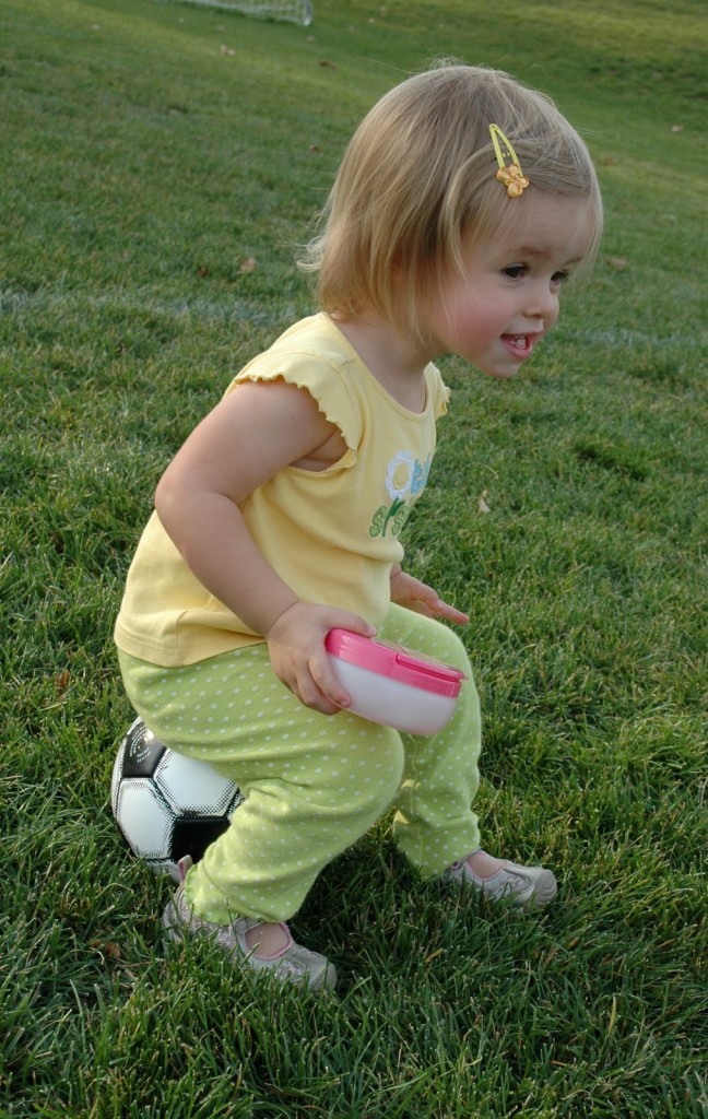 Playing soccer...