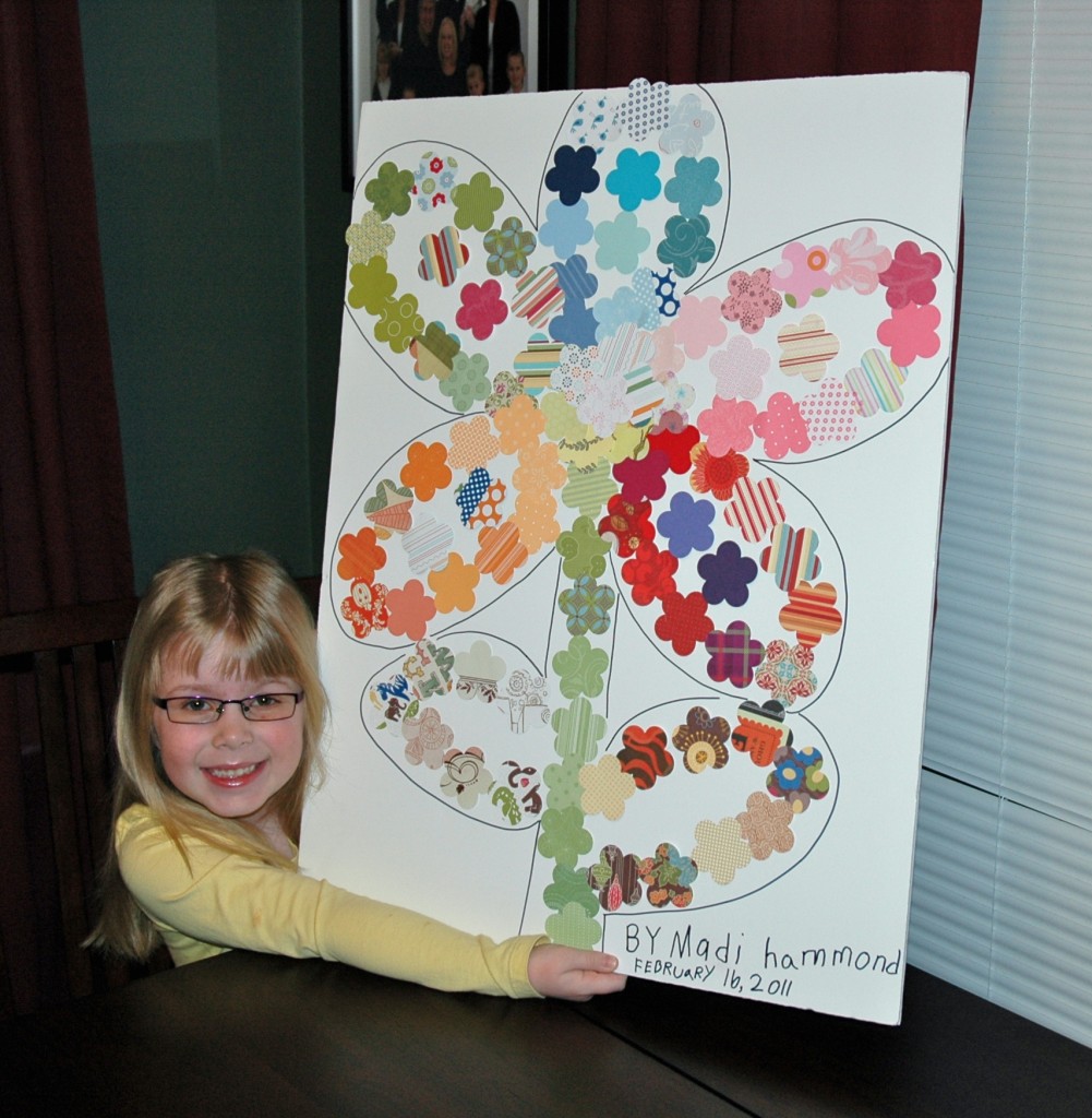 Madi's project celebrating 100 Days of School: Yes, there are 100 flowers!